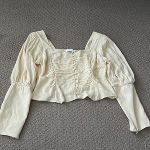 Astr the label puff sleeve top with smocked back, size XL